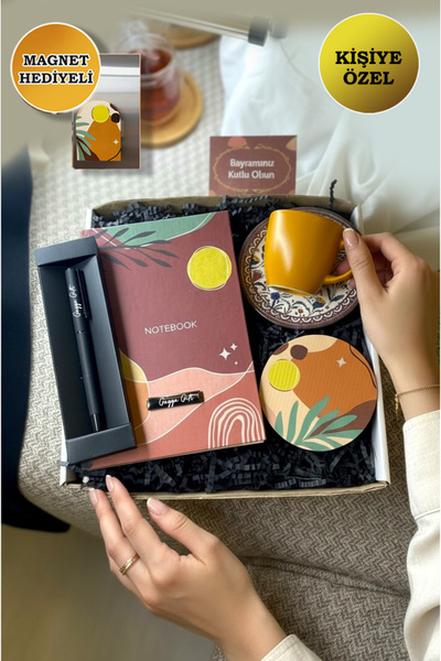 gagga Kişiye Özel Desenli Defter & Kişiye Özel Tükenmez Kalem & Fincan Hediye...