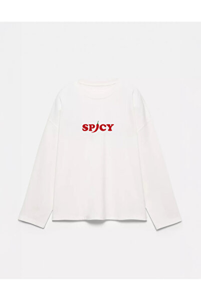 Disante Μπλουζάκι με μακρύ μανίκι με λαιμόκοψη, 100% βαμβάκι, oversize fit, μ...