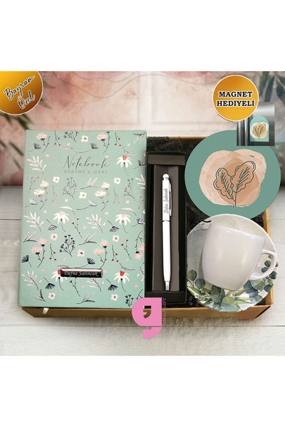 gagga Kişiye Özel Desenli Defter & Kişiye Özel Toucpen Kalem & Baskılı Kupa H...