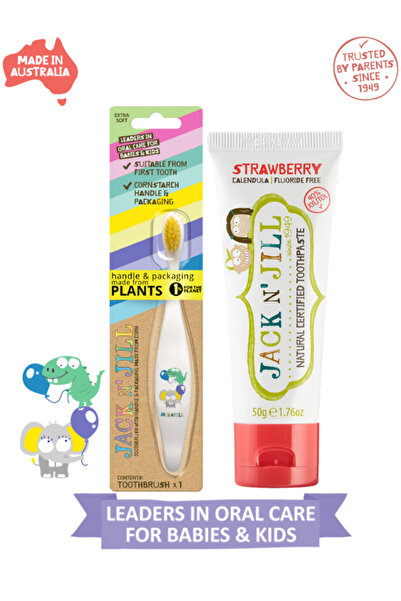 Jack N'Jill Jack N Jill Bebek Diş Fırçalama Seti (Fil&Dino Diş Fırçası - Çile...