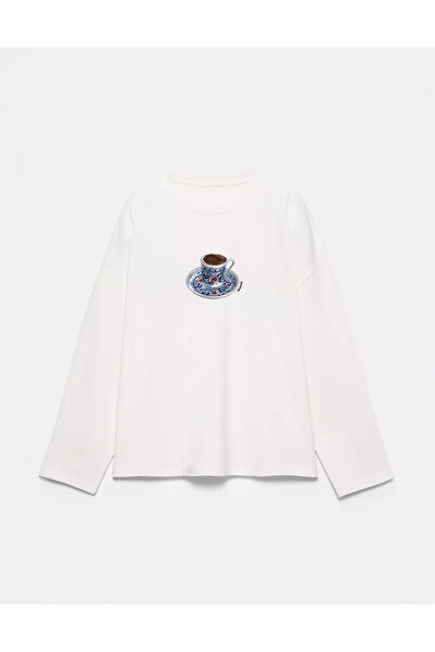 Disante Μπλουζάκι με μακρύ μανίκι με λαιμόκοψη, 100% βαμβάκι, Oversize Fit, T...