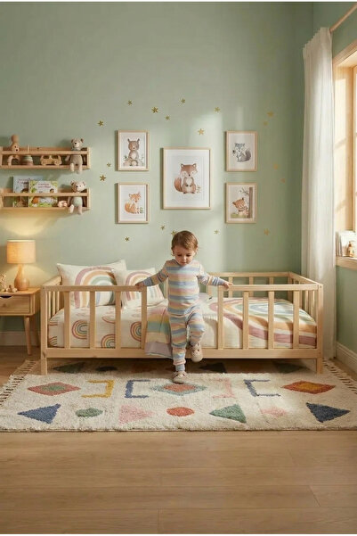 Loolpi Home Nova Montessori Bebek ve Çocuk Karyolası Unisex Doğal Ahşap Yatak