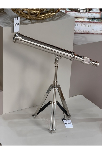 YASAR CONCEPT Spectron Pirinç Dekoratif Teleskop Gümüş