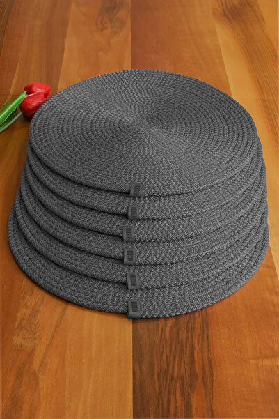 Dekahome 6 Adet antrasit Jüt Supla / Amerikan Servis Lux Sunum Tabak Altlığı ...