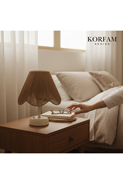 KorFam ROSALİNDA MODELİ - RETRO TARZDA PİLLİ MASA LAMBASI | METAL GÖVDE | LED...