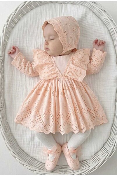 Baharda Nova طقم فستان ميفلوت مكون من 4 قطع للفتيات الصغيرات مزين بالدانتيل