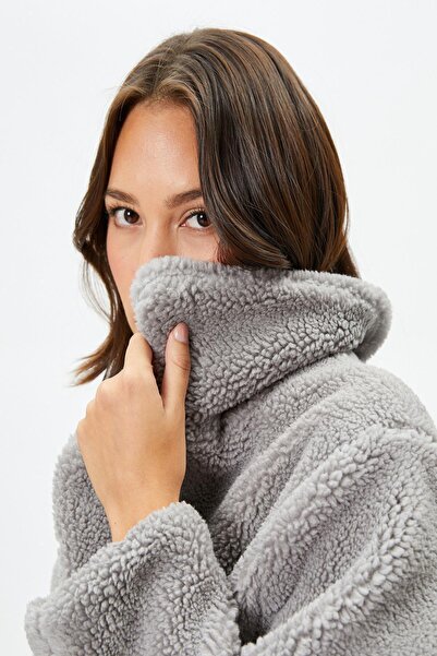 Koton Kadın Gri Kaban