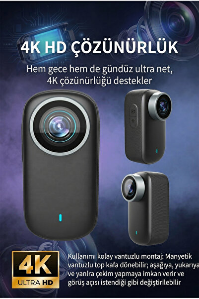 Noriyen 4K Ultra HD Su Geçirmez Aksiyon Kamerası - 1080P 30FPS Wi-Fi 30M Su A...