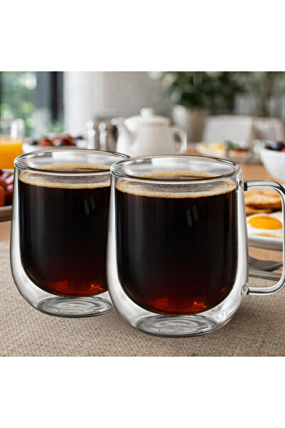 Blackstone كوب زجاجي مزدوج الجدار سعة 300 مل، طقم أكواب قهوة وشاي شفافة معزول...