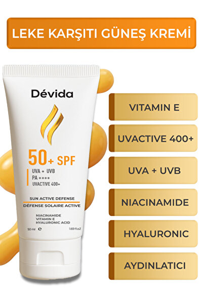 Devida Leke Karşıtı Makyaj Altı Güneş Kremi Spf 50 Cilt Aydınlatıcı Ton Eşitl...