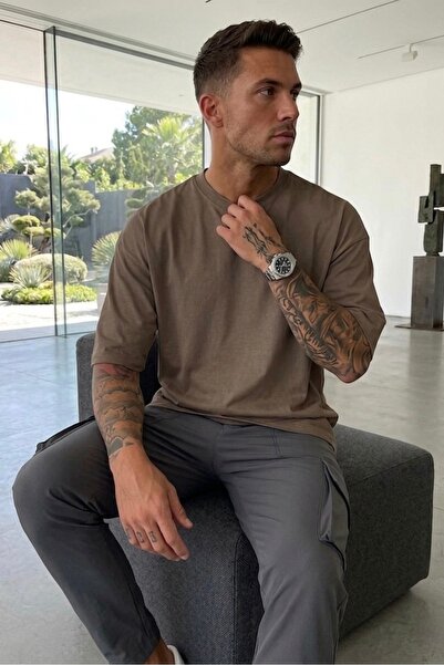 assef Erkek Oversize Genis Kesim %100 Pamuk Yumusak Dokulu Basic Bisiklet Yak...