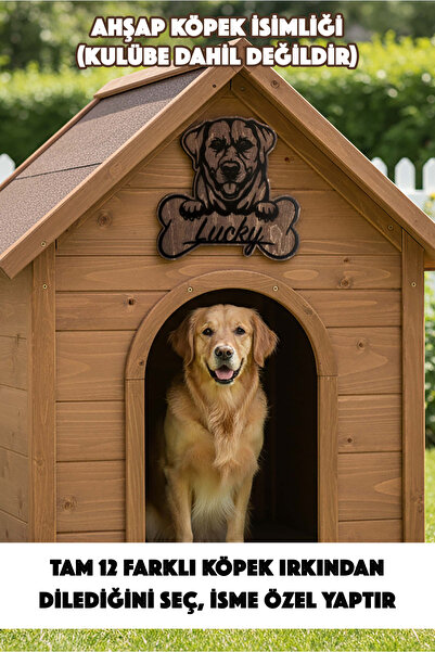 TAN ATÖLYE Kişiye Özel Ahşap Köpek İsimliği - 12 Farklı Irk Seçeneği - Köpek ...