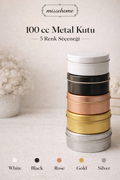 maximumart علبة شموع معدنية 100 سم مكعب - صندوق معدني ذهبي-فضي-أبيض-وردي-ذهبي...