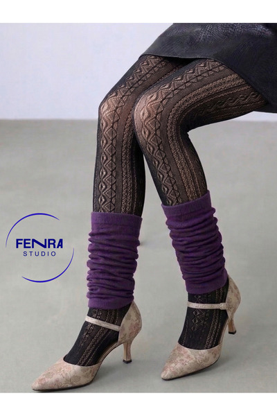 FENRA STUDIO Фіолетові легінси для аеробних спортивних пілатесів Slouch Cotto...