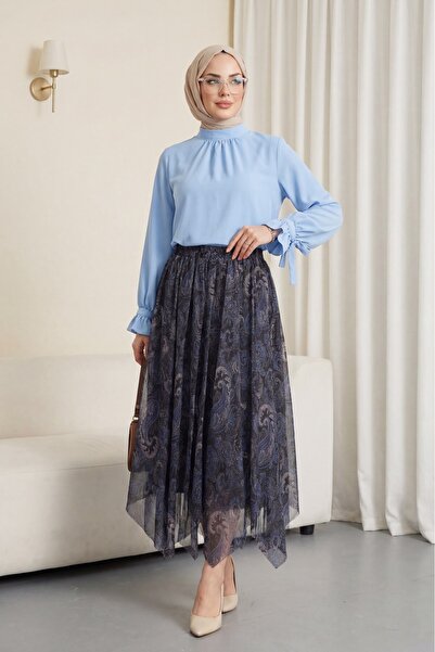 HİJABAYA Φούστα σιφόν με ελαστική μέση και μοτίβο