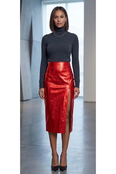 Rheme And Fons Özel Tasarım Couture El Işçiliği Korsaj Kemerli Asimetrik Deri...