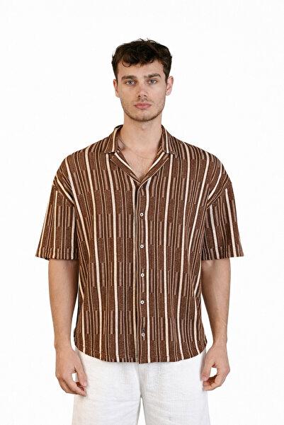 İLKCET MODA Πλεκτό Premium Oversize ανδρικό πουκάμισο