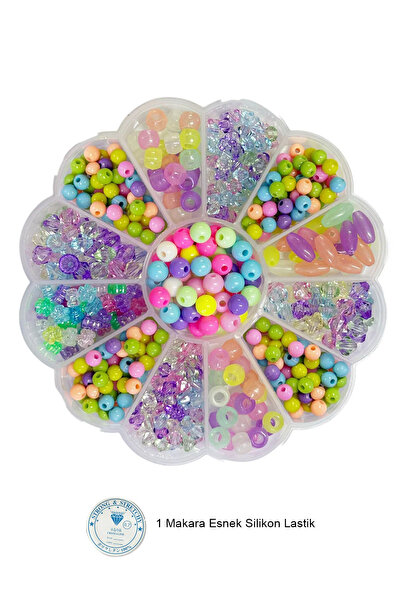 uniquehobby Кутия за организиране с комплект меки цветни мъниста