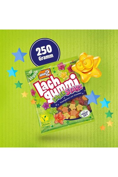 SB Ticaret Lach gummi SAUER STARS VİTAMİNLİ JELİBON VEGAN 250G ( ALMANYA )