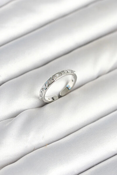 Skygo Brass silver color zircon stone women's ring - tj-byk3902