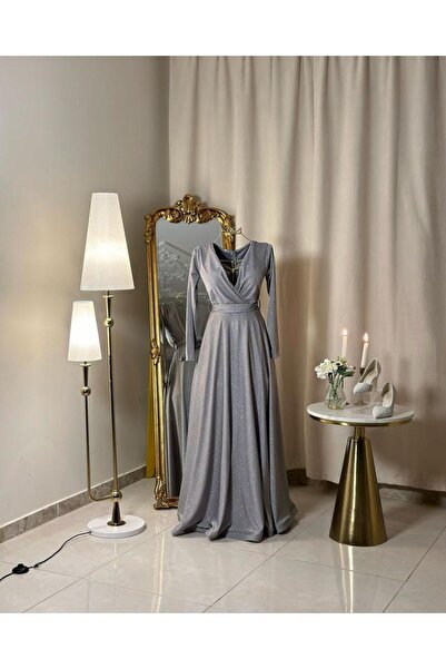 vanus fashion فستان سهرة طويل 5161 ( لونين )