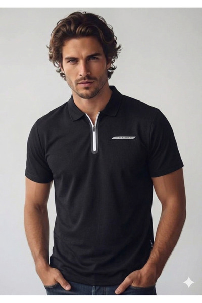 Jack & Jones Muška majica sa polo ovratnikom, crna