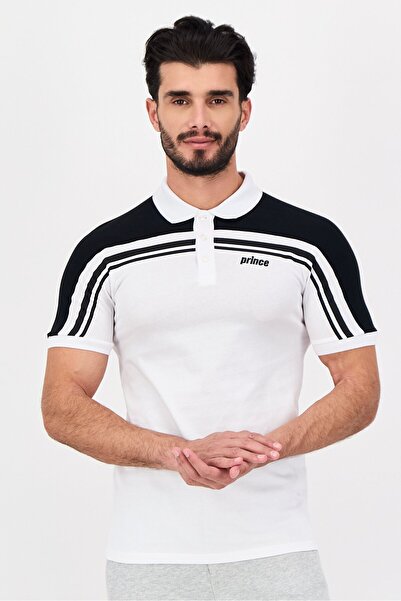 Prince Men Sportswear Fit Short Sleeve Tennis Polo Shirt, White