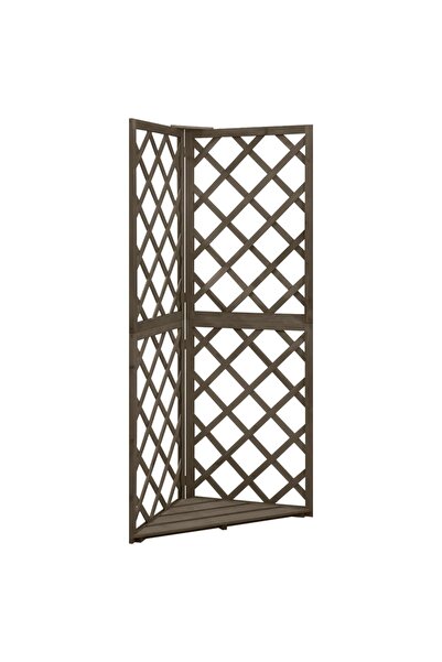 Concept Spalier de colț, gri, 50x50x145 cm, lemn masiv brad