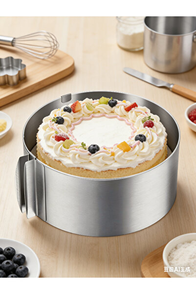 iNeibo مجموعة قوالب كيك من الفولاذ المقاوم للصدأ قابلة للتعديل من 6 إلى 12 بو...