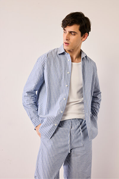 Beyyoglu Oversize Çizgili Gömlek