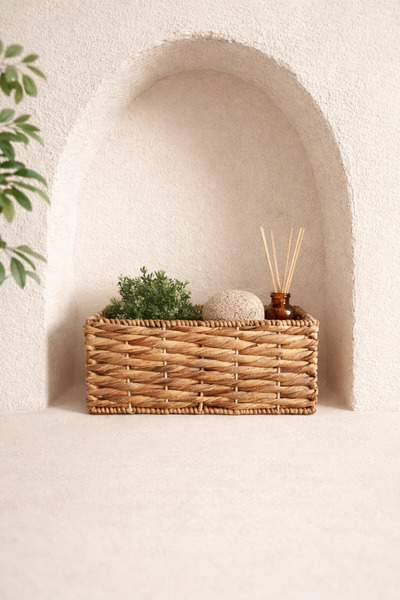 KaiHome 38X24X15Cm Wicker Sturdy Water Hyacinth Organizer - Basket/Organizer