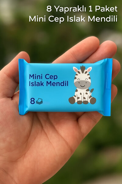 ARVALE 1 Adet 8 Yapraklı Mini Cep Islak Mendili | Mavi