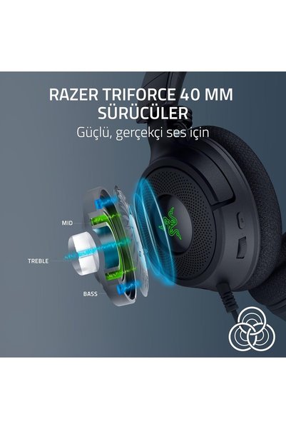 RAZER Kraken V4 X Kablolu 7.1 Ses Sistemli Oyuncu Kulaklık RZ04-05180100-R3M1