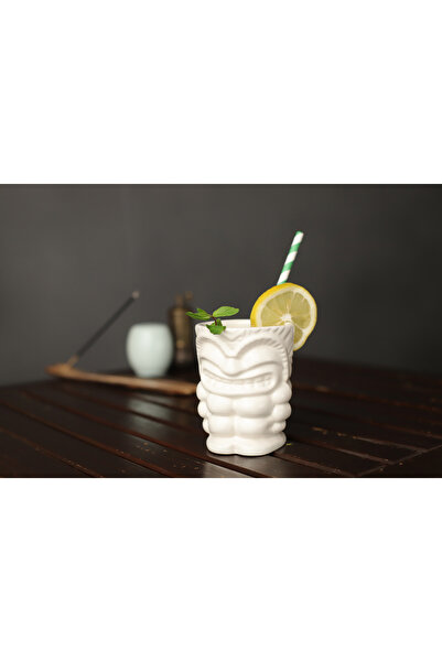 ARVALE Tiki Kokteyl Ve Meşrubat Kulplu 350 ml Beyaz Kupa A1