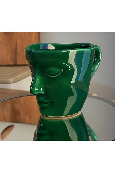 ARVALE كوب قهوة لي سيراميك 260 مل - تصميم بسيط على شكل وجه جمالي