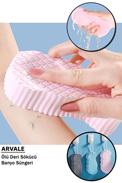 ARVALE 1 Adet Nemli Ölü Deri Temizleyici Sihirli Banyo Lifi Peeling Bez Vucüt...