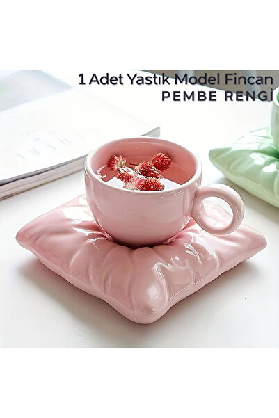ARVALE Mona 1 Set Pillow Model Coffee Cup 90 ml Pink |   Turkish Coffee Cup w...