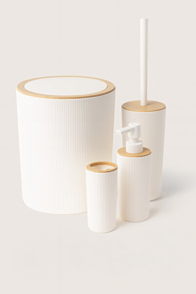 ARVALE Σετ μπάνιου Quardi Μοντέρνο ριγέ - Κάδος 7 λίτρων Σετ κάδος απορριμμάτ...