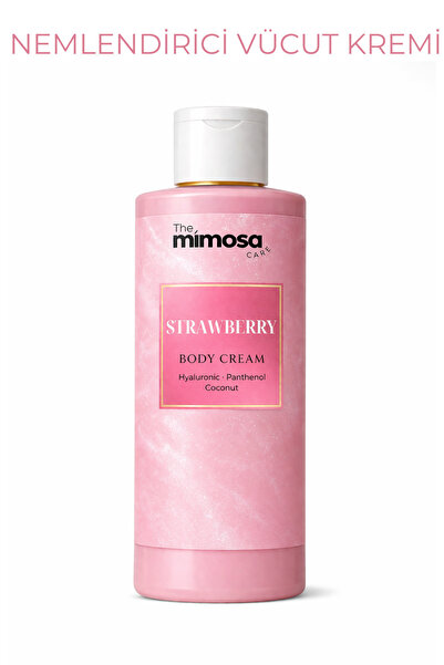 The Mimosa Care Çilek Aromalı Yoğun Nemlendirici Vücut KREMİ Panthenol, Hindi...