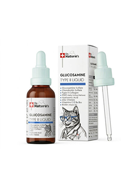 Dr. Nature's Kedi Eklem Damlası 50 ml – Sıvı Glukozamin, Kolajen ve MSM İçere...