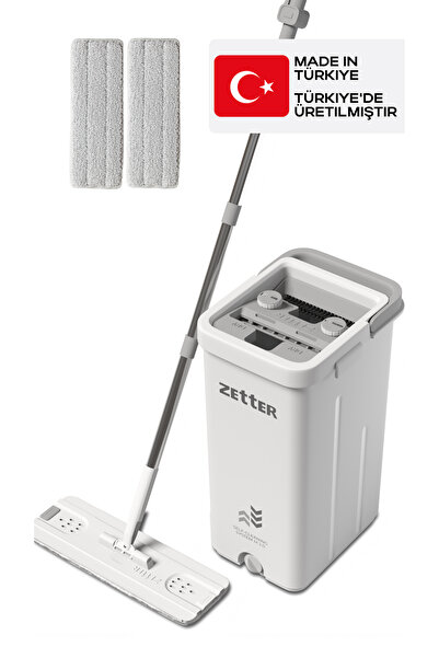 Zetter Paspas ve Mop Temizlik Seti M, 10 L Kova, Kolay Sıkmalı, Mikrofiber Be...