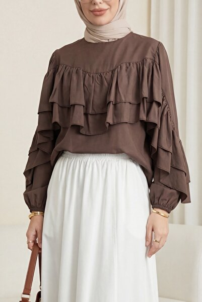 HİJABAYA Μπλούζα με βολάν και ελαστικά μανίκια