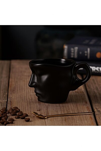 ARVALE Lea Seramik Kahve Kupa 260 ml – Estetik Yüz Formlu Minimal Tasarım