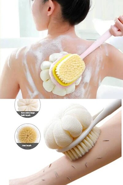 ARVALE 2'si 1 Arada Masajlı Yumuşak Duş Lifi Ve Kabak Temizlik Fırçası Vücut ...