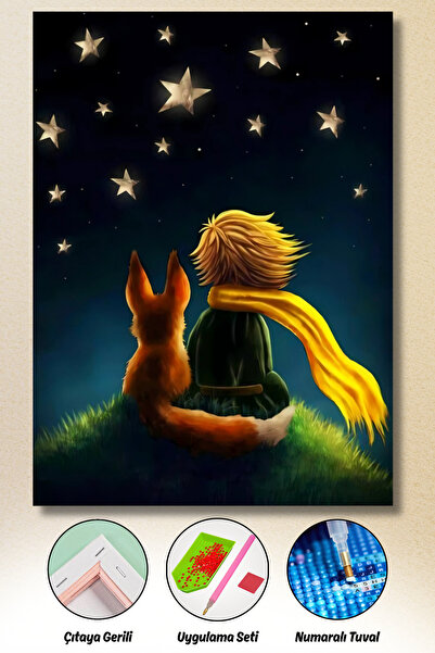 HONDEP 5D Elmas Boyama Çıtaya Gerili Hobi Seti 40x50cm Küçük Prens Full Drill...