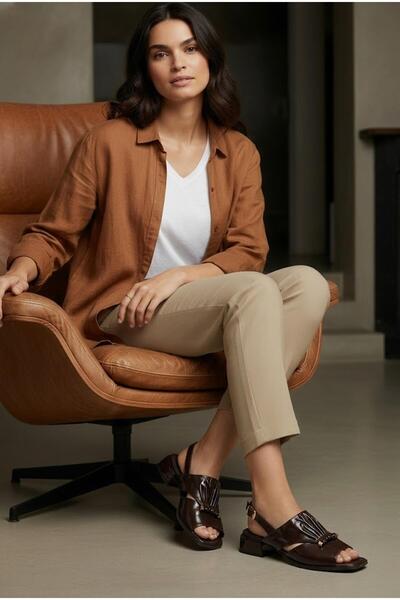 37Numara BÜYÜK NUMARA KADIN HAKİKİ DERİ RUGN SANDALET 41-42-43-44-KAHVERENGİ ...