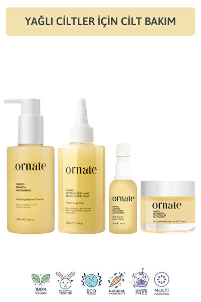 ORNATE Akne, ve Leke Karşıtı, Gözenek Sıkılaştırıcı Yağlı ve Karma Ciltler iç...