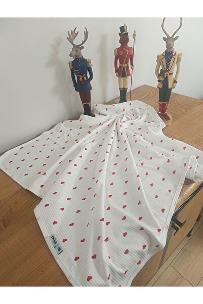 minnakya Pamuklu çift katlı biyeli penye yeni doğan bebek battaniyesi 80*90