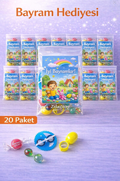 Emrah Gültekin Bayram Çocuk Hediyesi – (20 Paket) Şeker ve Oyuncaklı Mini Bay...