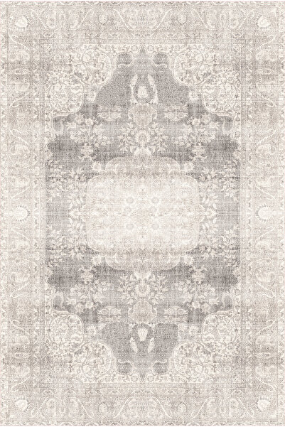 kilim home Сиво-бежов винтидж античен килим с шарки за класическа всекидневна...